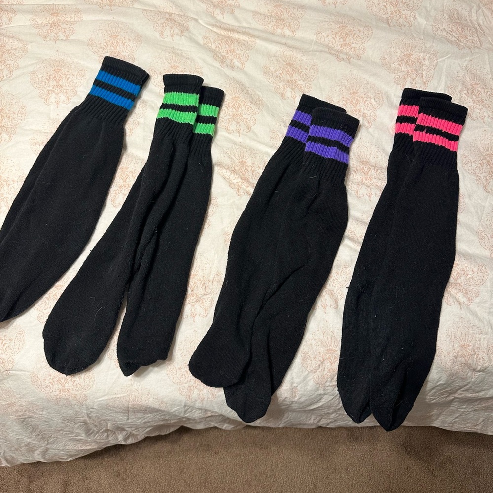 Knee high neon athletic socks